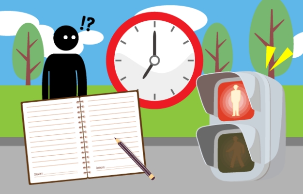 事故状況のメモと目撃者の確認